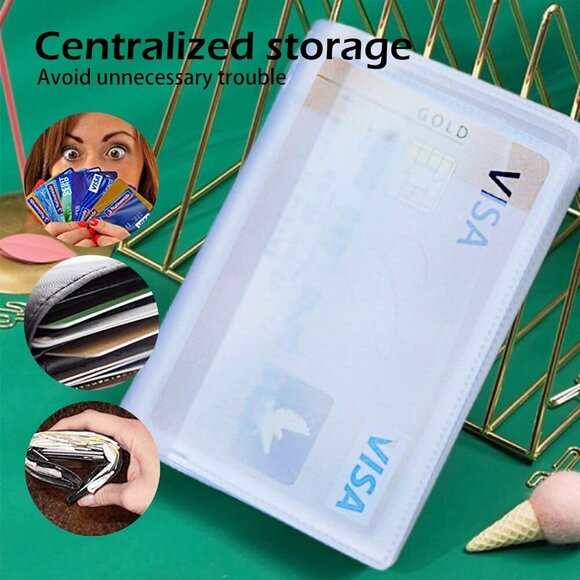 Plastic Wallet Insert Credit Card Holder Transparent 10 page 20 slots, 2 Pack - Picture 4 of 8